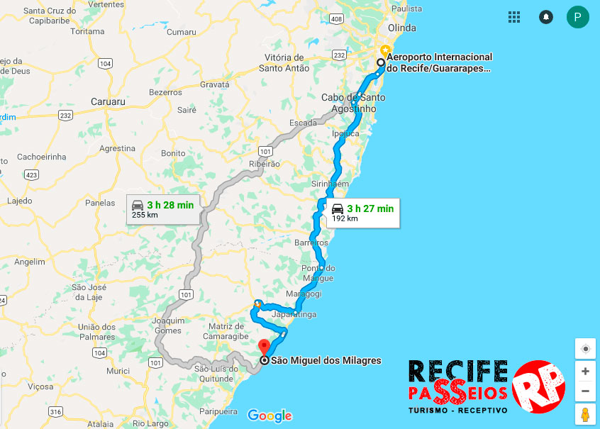 Mapa de São Miguel dos Milagres