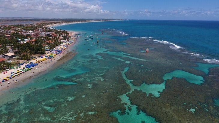 Foto aérea da Praia de Porto de Galinhas