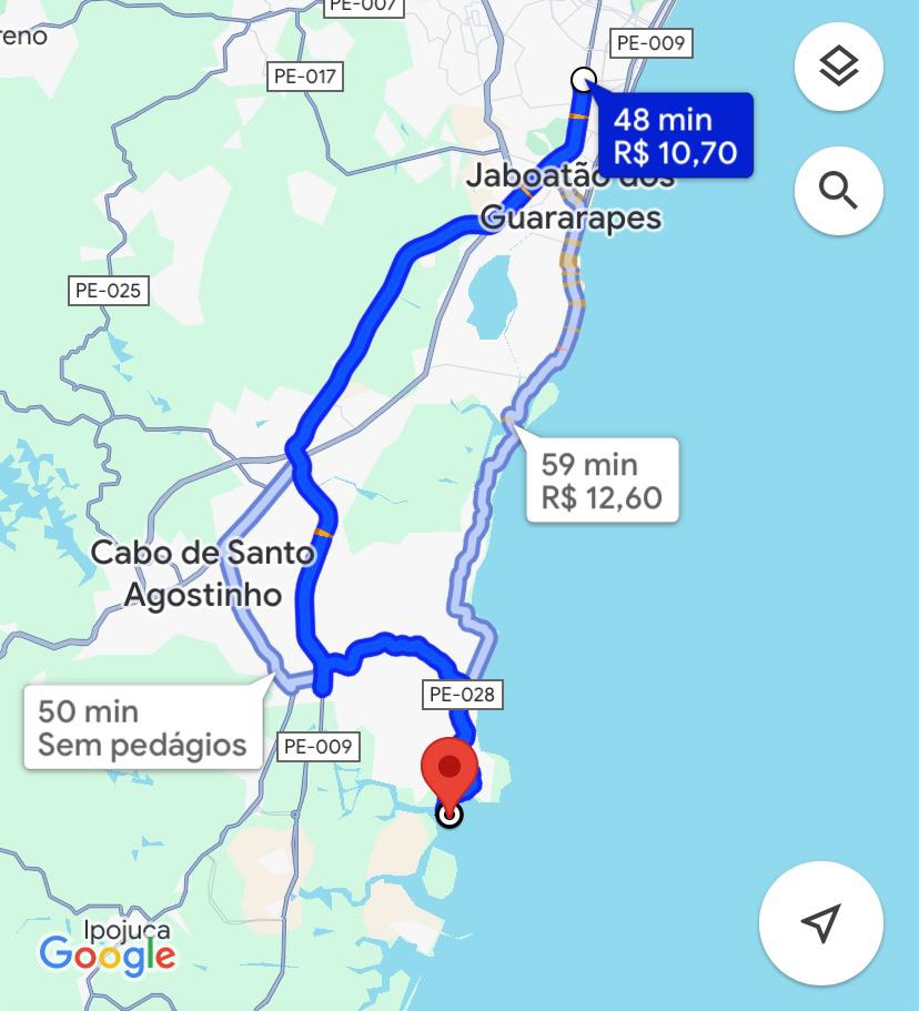 Mapa Recife Cabo de Santo Agostinho
